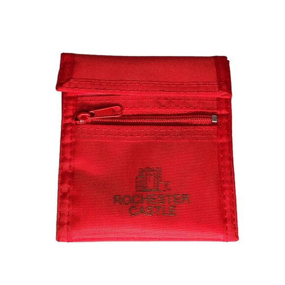 Vintage Wallet Hook & Loop Bifold 1980's Wallet Rochester Castle Red Billfold Ny - Picture 5 of 11